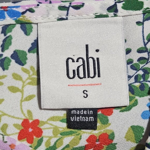 Spring Cabi Floral Sleeveless Blouse Top S Multicolor Polyester - Picture 3 of 10